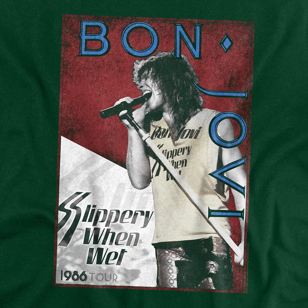 Hunter Green - Side - Bon Jovi Unisex Adult 86 Tour T-Shirt