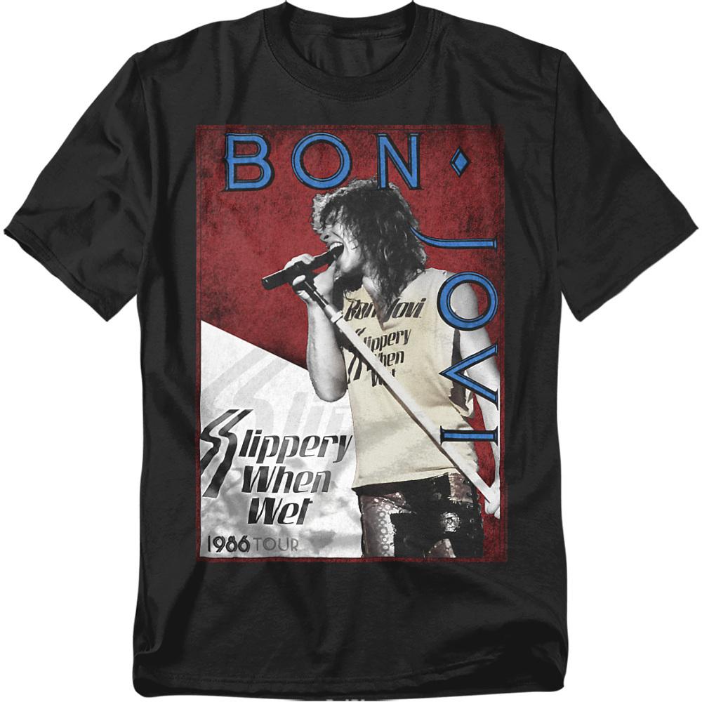 Black - Front - Bon Jovi Unisex Adult 86 Tour T-Shirt