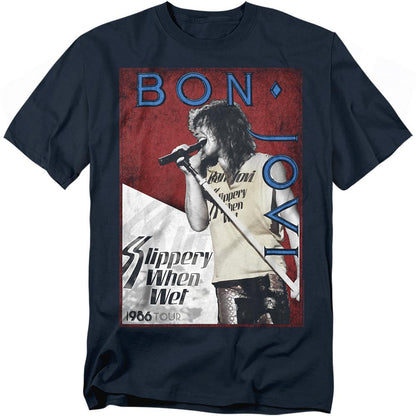 Navy - Front - Bon Jovi Unisex Adult 86 Tour T-Shirt