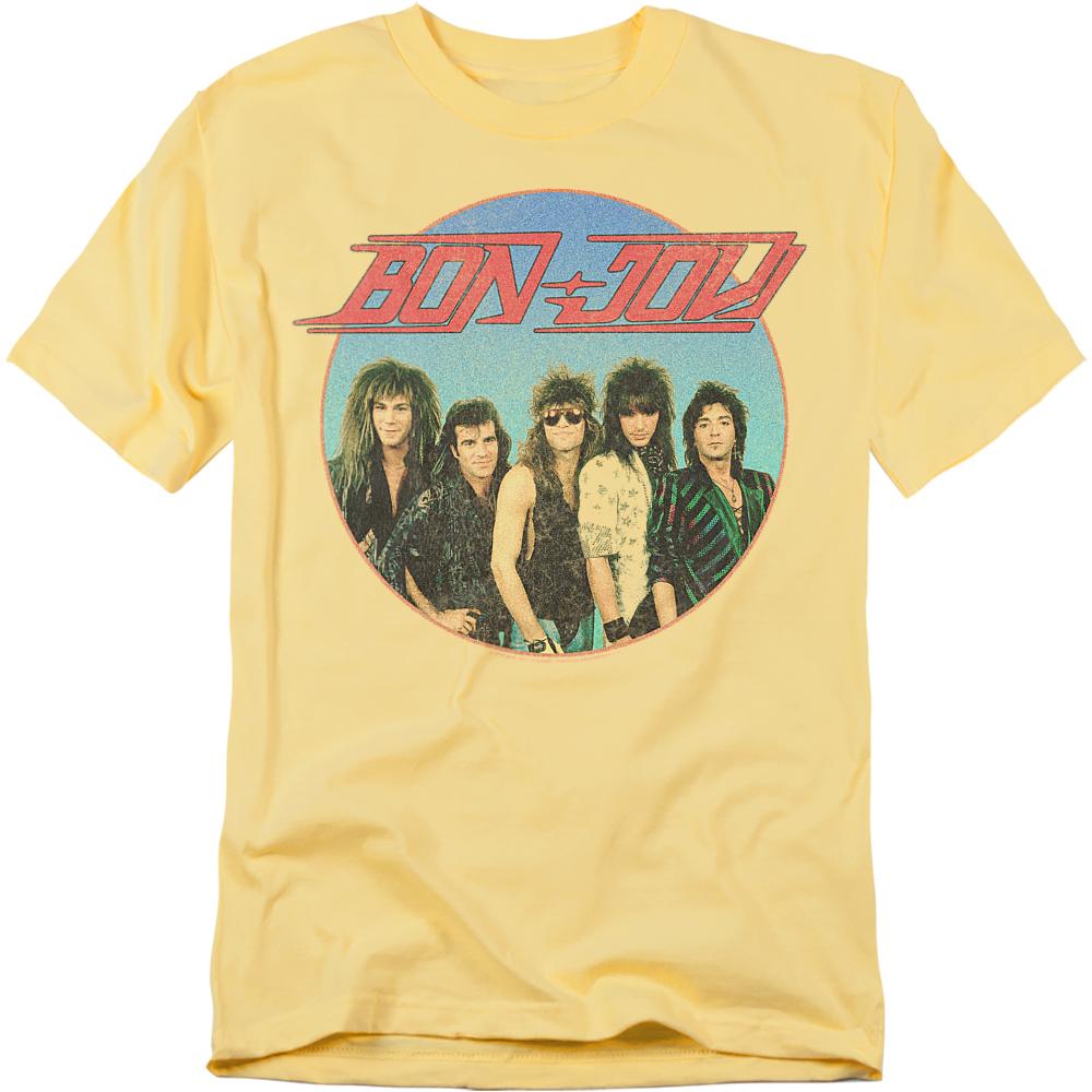 Banana Yellow - Front - Bon Jovi Unisex Adult Sphere T-Shirt