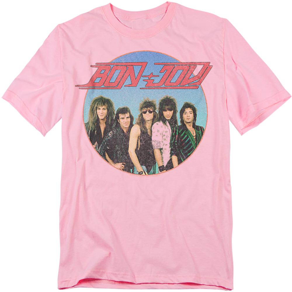 Pink - Front - Bon Jovi Unisex Adult Sphere T-Shirt
