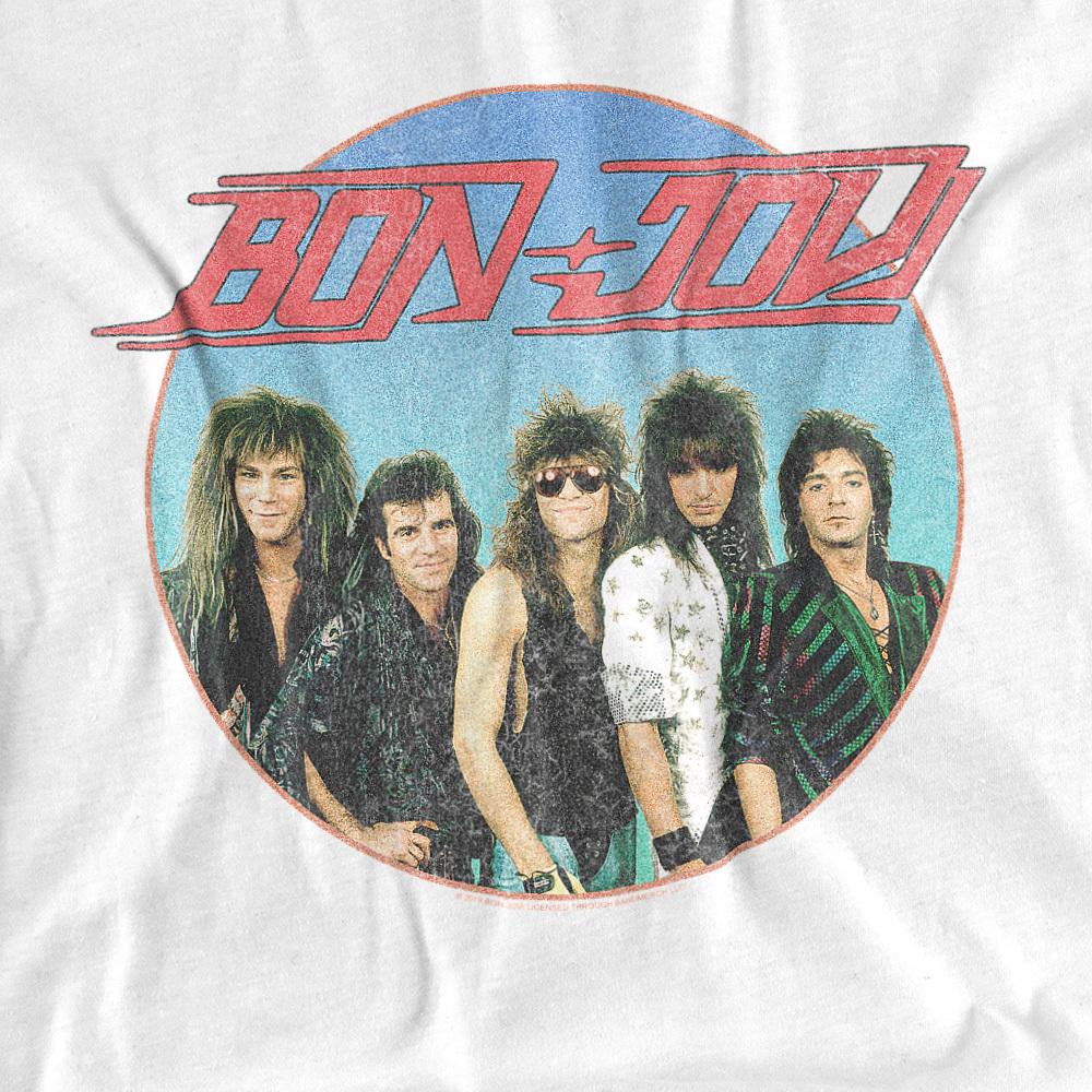 White - Side - Bon Jovi Unisex Adult Sphere T-Shirt