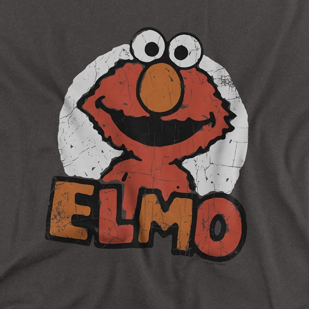 Charcoal - Side - Sesame Street Unisex Adult Elmo Name Long-Sleeved T-Shirt