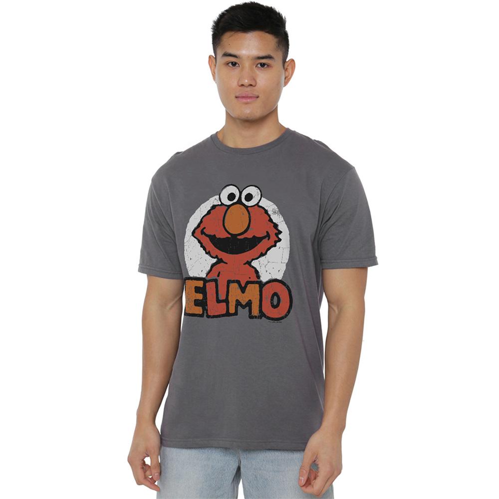Charcoal - Lifestyle - Sesame Street Unisex Adult Elmo Name T-Shirt