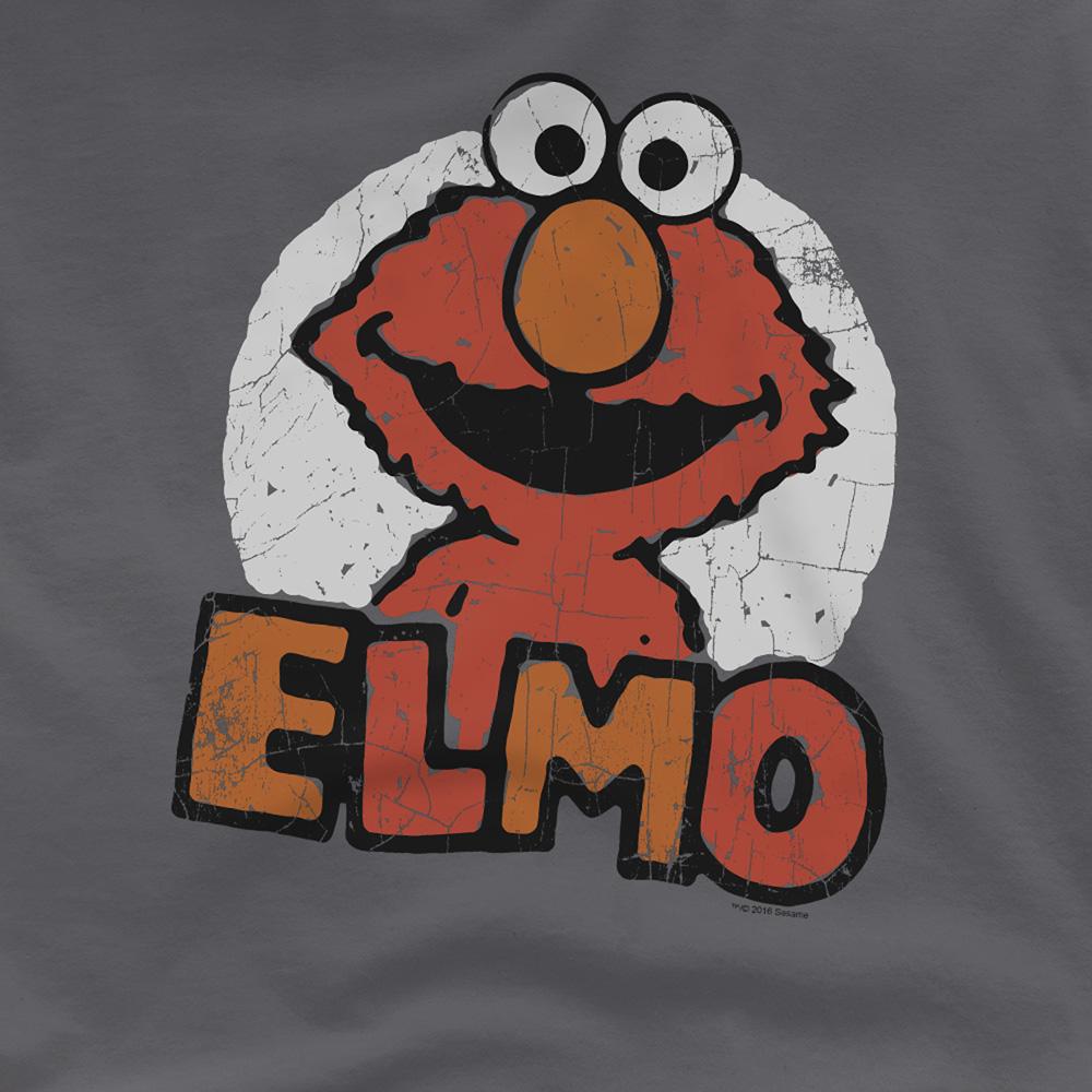 Charcoal - Side - Sesame Street Unisex Adult Elmo Name T-Shirt