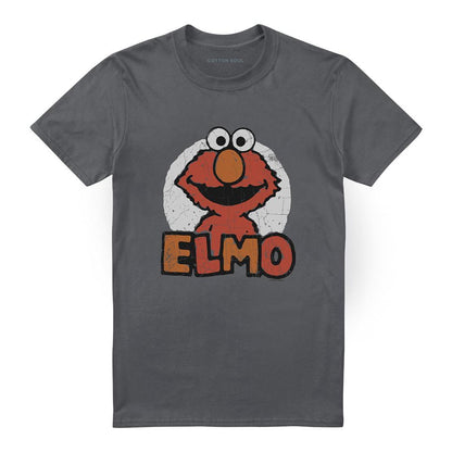 Charcoal - Front - Sesame Street Unisex Adult Elmo Name T-Shirt