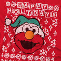Red - Side - Sesame Street Unisex Adult Ugly Elmo Christmas T-Shirt