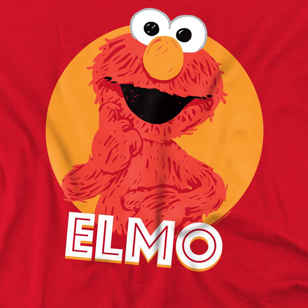 Red - Side - Sesame Street Unisex Adult Elmo Scribble T-Shirt