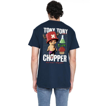 Navy - Pack Shot - One Piece Unisex Adult Tony Tony Chopper Schematic Back Print T-Shirt