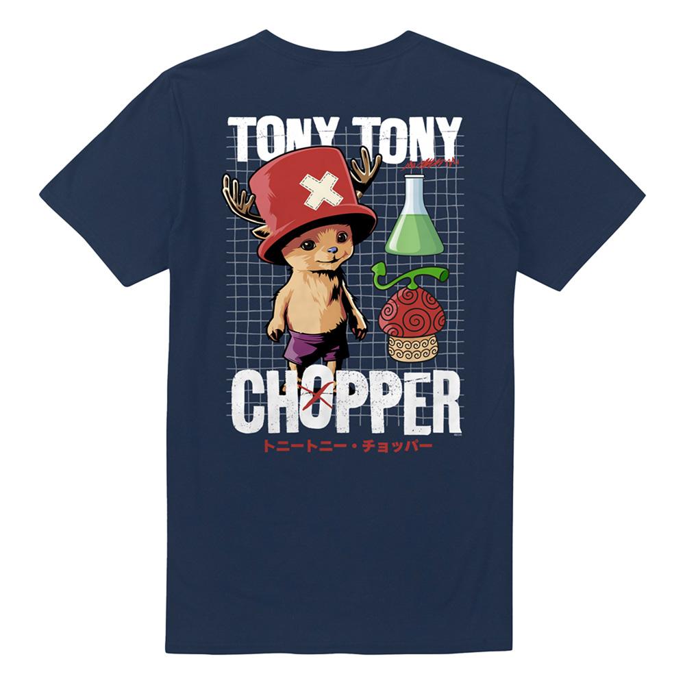 Navy - Back - One Piece Unisex Adult Tony Tony Chopper Schematic Back Print T-Shirt