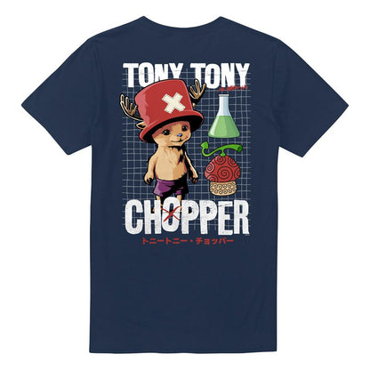 Navy - Back - One Piece Unisex Adult Tony Tony Chopper Schematic Back Print T-Shirt