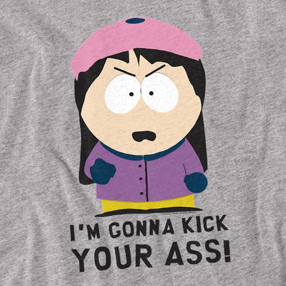 Athletic Heather - Side - South Park Unisex Adult I´m Gonna Kick Your Ass! T-Shirt