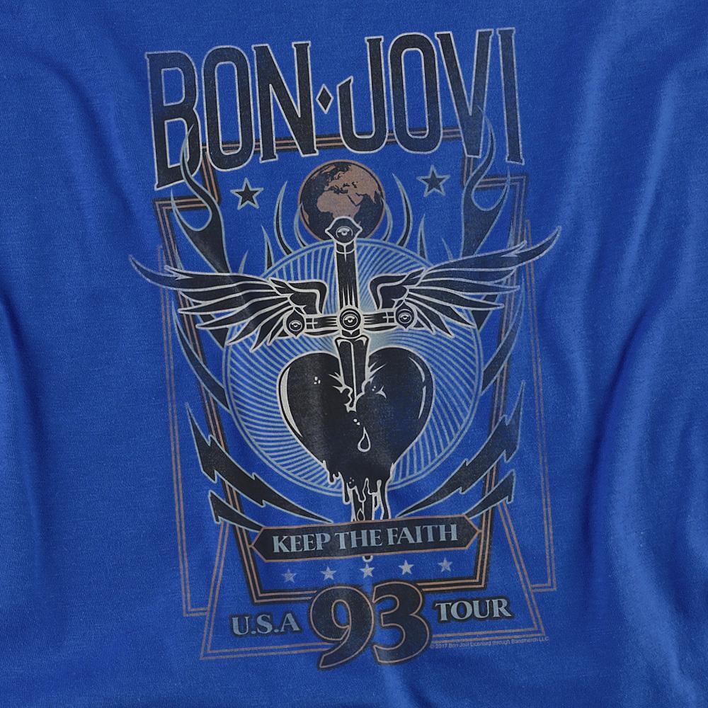 Royal Blue - Side - Bon Jovi Unisex Adult Keep The Faith T-Shirt