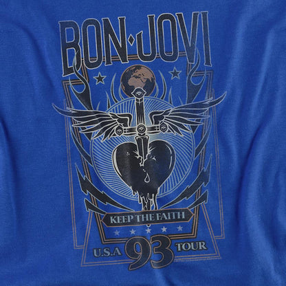 Royal Blue - Side - Bon Jovi Unisex Adult Keep The Faith T-Shirt