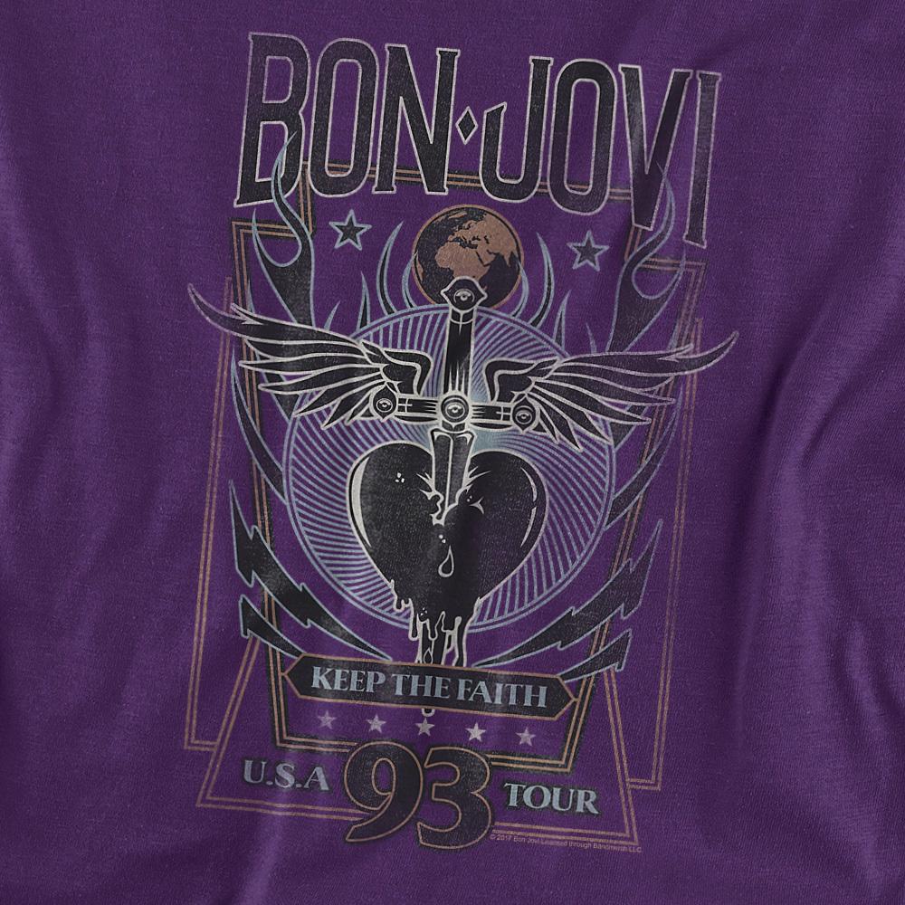 Purple - Side - Bon Jovi Unisex Adult Keep The Faith T-Shirt
