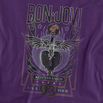 Purple - Side - Bon Jovi Unisex Adult Keep The Faith T-Shirt