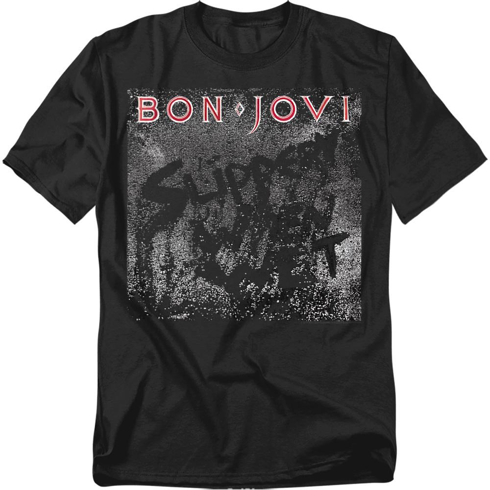 Black - Front - Bon Jovi Unisex Adult Slippery When Wet T-Shirt