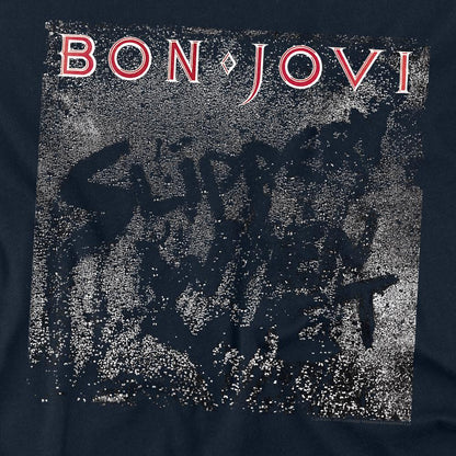 Navy - Side - Bon Jovi Unisex Adult Slippery When Wet T-Shirt