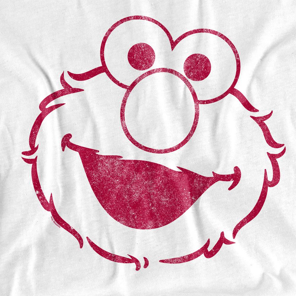 White - Side - Sesame Street Unisex Adult Elmo Mono T-Shirt