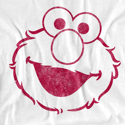 White - Side - Sesame Street Unisex Adult Elmo Mono T-Shirt