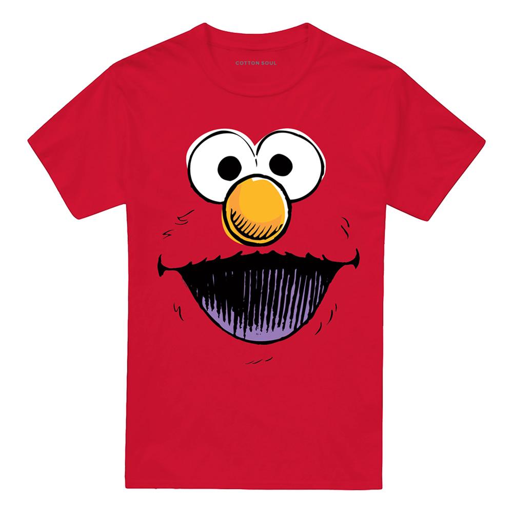 Red - Front - Sesame Street Unisex Adult Retro Elmo Sketch T-Shirt