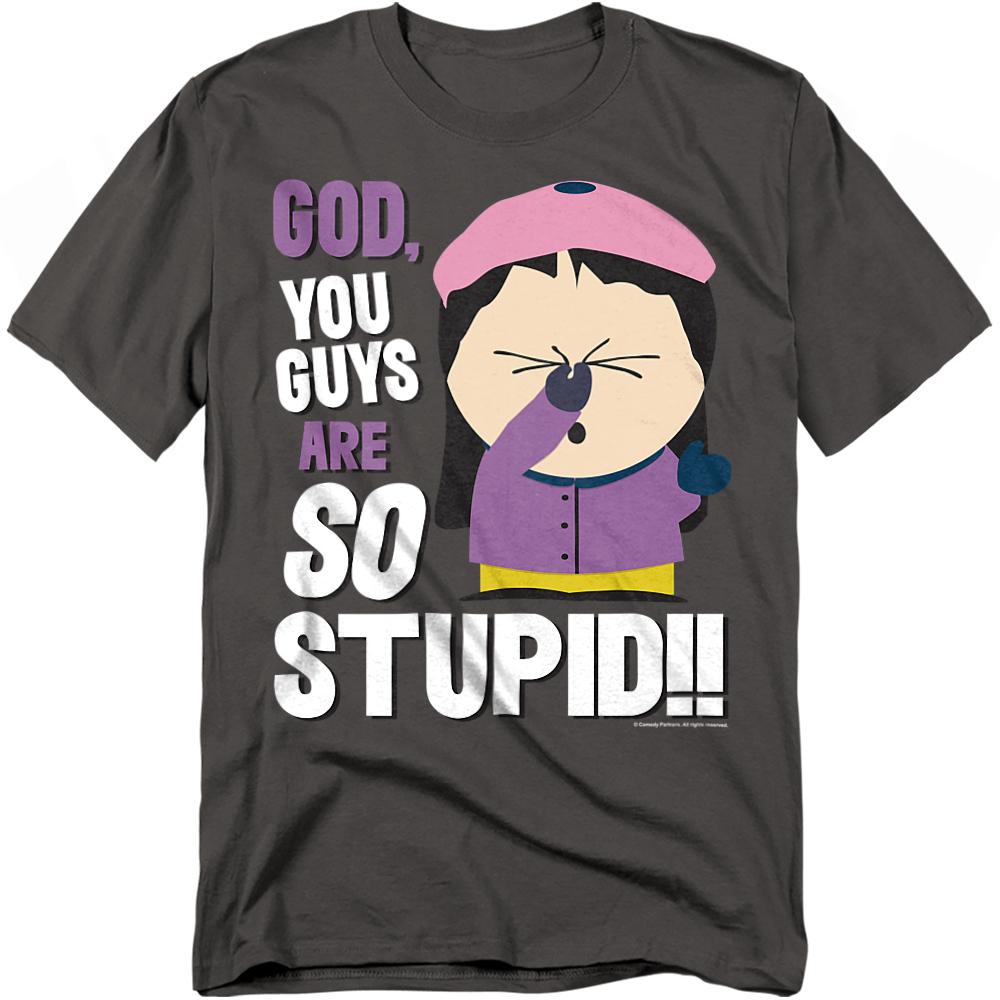 Charcoal - Front - South Park Unisex Adult So Stupid T-Shirt