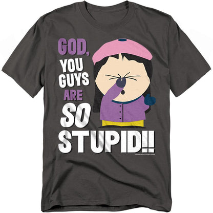 Charcoal - Front - South Park Unisex Adult So Stupid T-Shirt