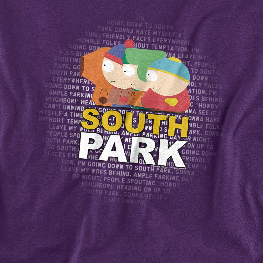 Purple - Side - South Park Unisex Adult Lyrics T-Shirt