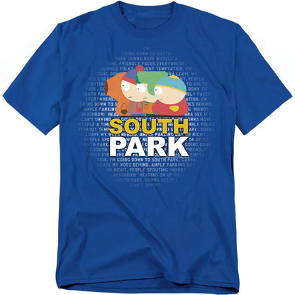 Royal Blue - Front - South Park Unisex Adult Lyrics T-Shirt