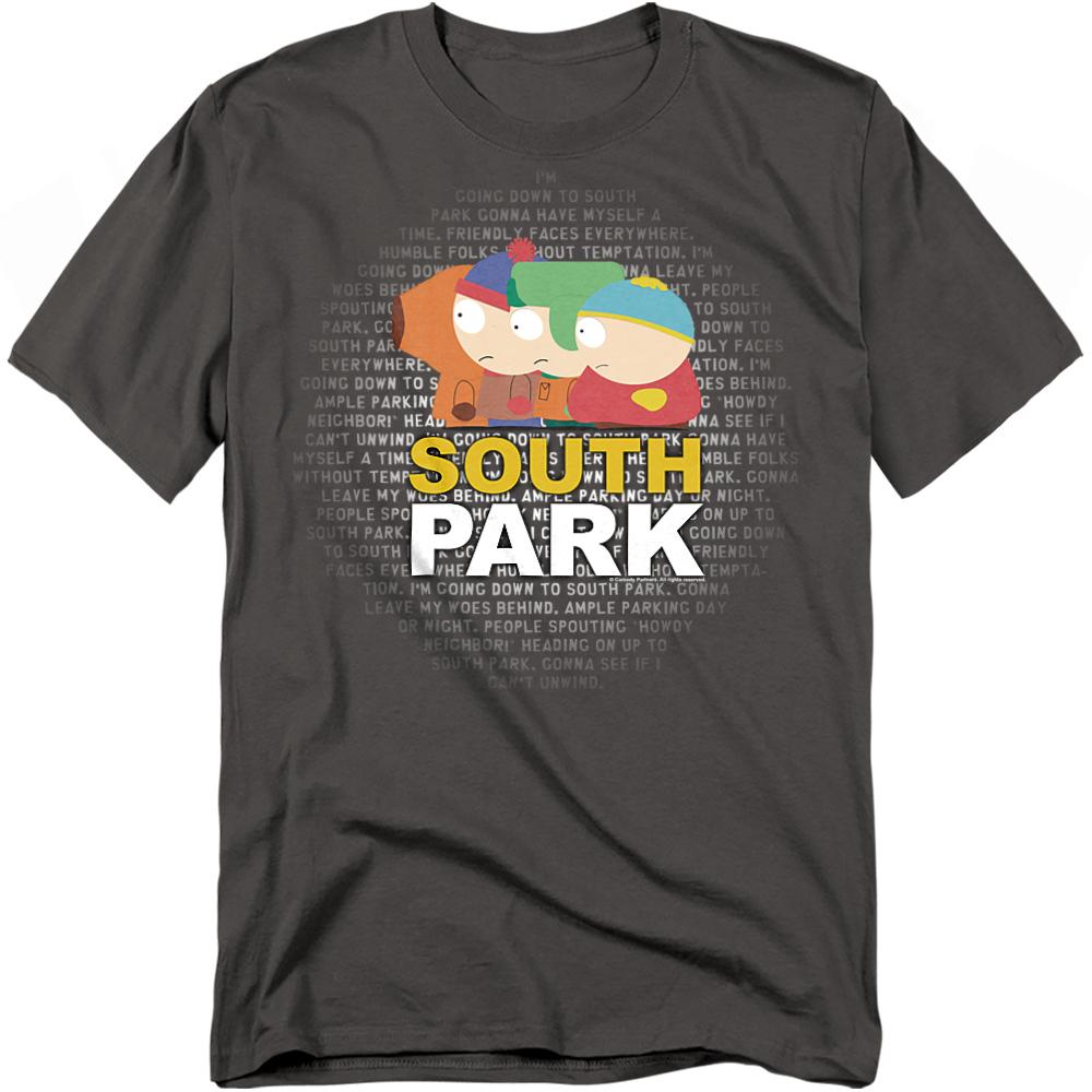 Charcoal - Front - South Park Unisex Adult Lyrics T-Shirt