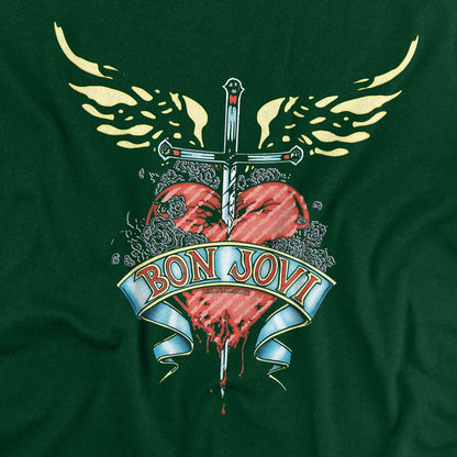 Hunter Green - Side - Bon Jovi Unisex Adult Dagger T-Shirt