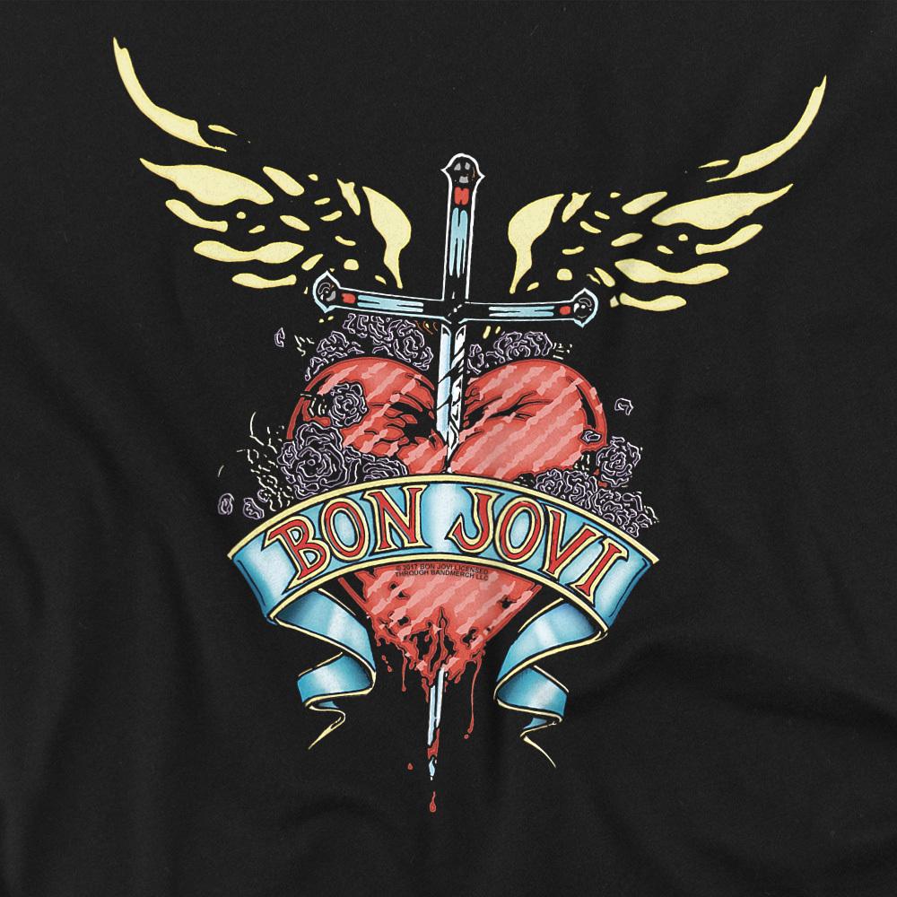 Black - Side - Bon Jovi Unisex Adult Dagger T-Shirt
