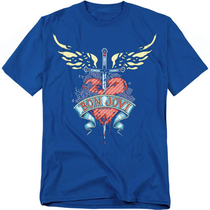 Royal Blue - Front - Bon Jovi Unisex Adult Dagger T-Shirt