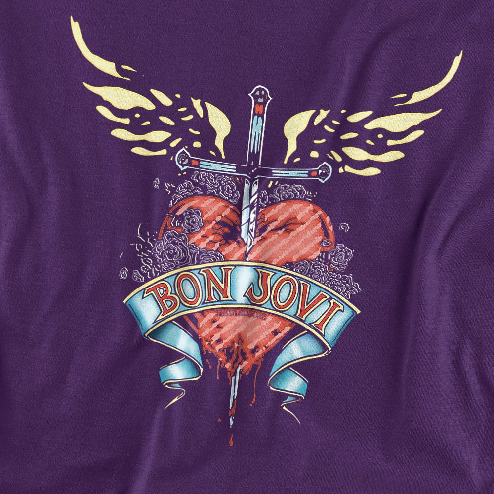Purple - Side - Bon Jovi Unisex Adult Dagger T-Shirt