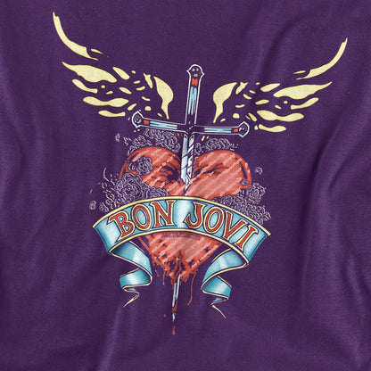 Purple - Side - Bon Jovi Unisex Adult Dagger T-Shirt