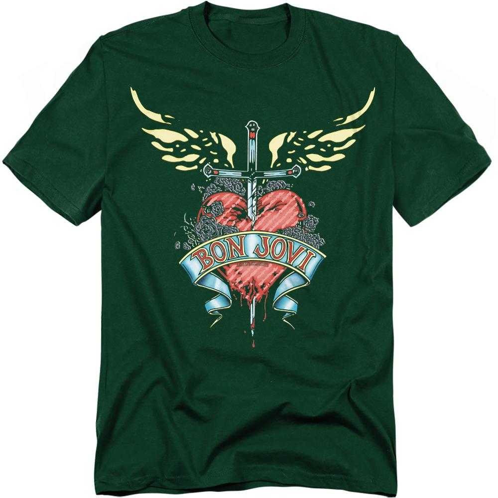 Hunter Green - Front - Bon Jovi Unisex Adult Dagger T-Shirt