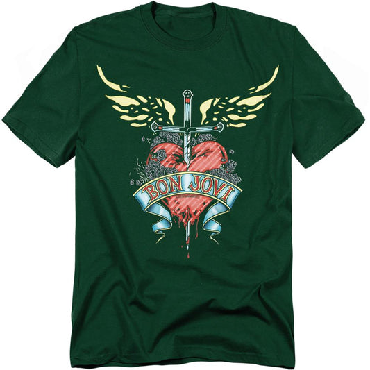 Hunter Green - Front - Bon Jovi Unisex Adult Dagger T-Shirt
