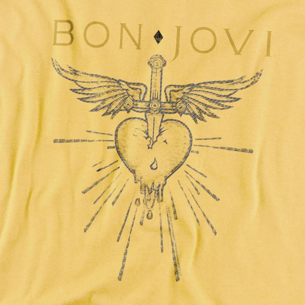 Banana Yellow - Side - Bon Jovi Unisex Adult Greatest Hits T-Shirt