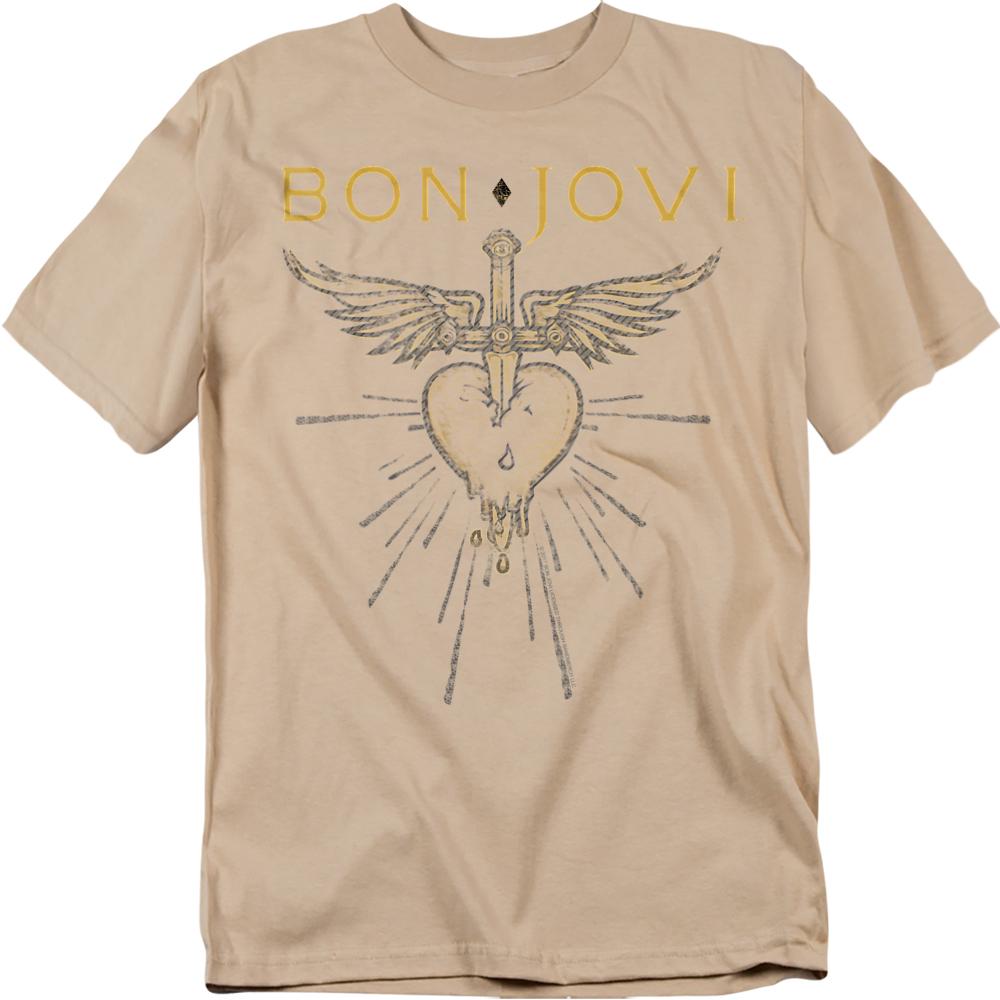 Sand - Front - Bon Jovi Unisex Adult Greatest Hits T-Shirt