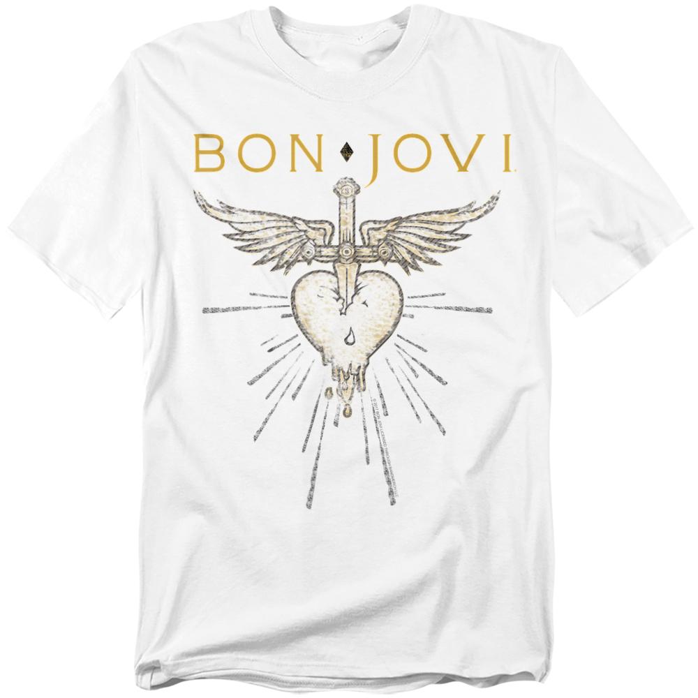 White - Front - Bon Jovi Unisex Adult Greatest Hits T-Shirt