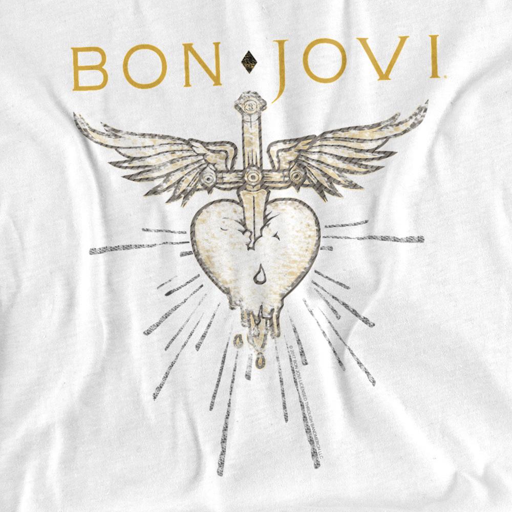 White - Side - Bon Jovi Unisex Adult Greatest Hits T-Shirt