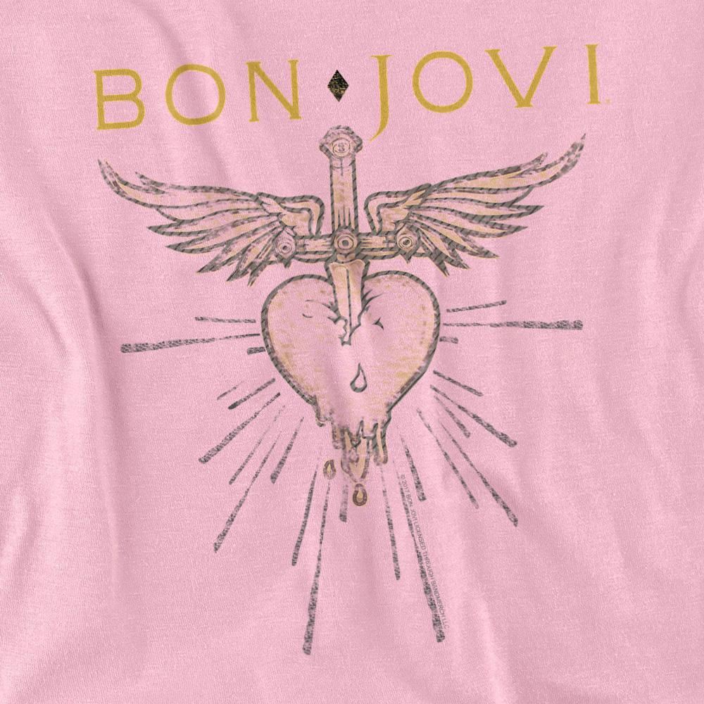 Pink - Side - Bon Jovi Unisex Adult Greatest Hits T-Shirt