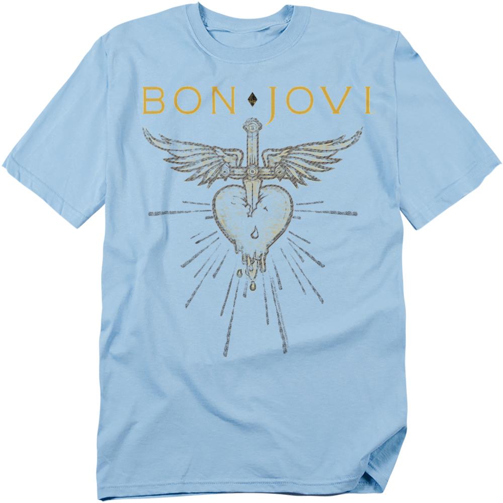 Light Blue - Front - Bon Jovi Unisex Adult Greatest Hits T-Shirt