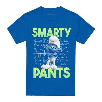 Royal Blue - Front - The Smurfs Unisex Adult Smarty Pants T-Shirt