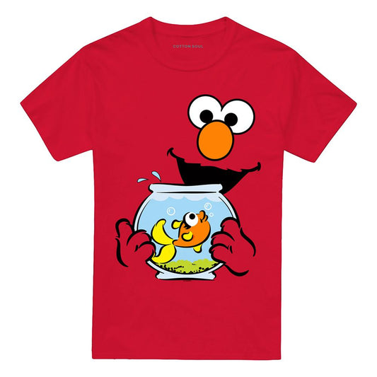 Red - Front - Sesame Street Unisex Adult Elmo & Dorothy Face T-Shirt