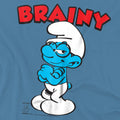 Carolina Blue - Side - The Smurfs Unisex Adult Brainy Smurf Ringspun Cotton T-Shirt