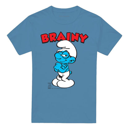 Carolina Blue - Front - The Smurfs Unisex Adult Brainy Smurf Ringspun Cotton T-Shirt