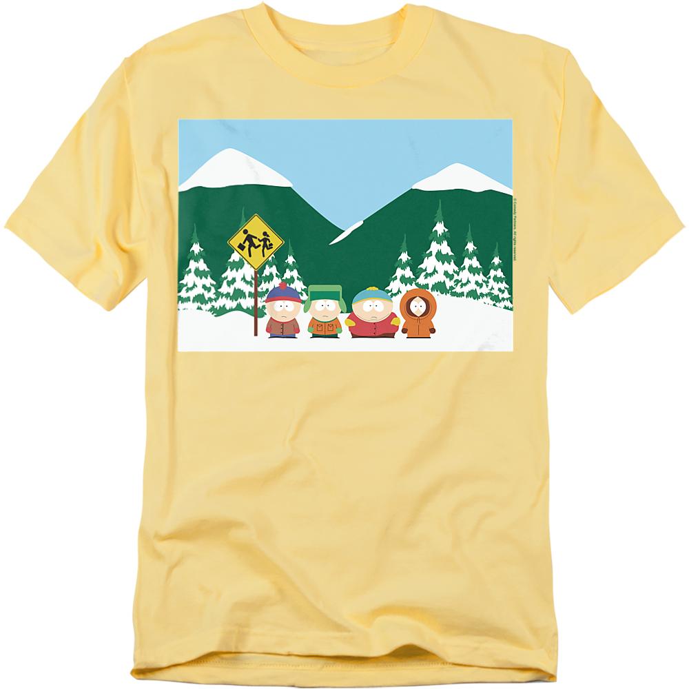 Banana Yellow - Front - South Park Unisex Adult Bus Stop T-Shirt
