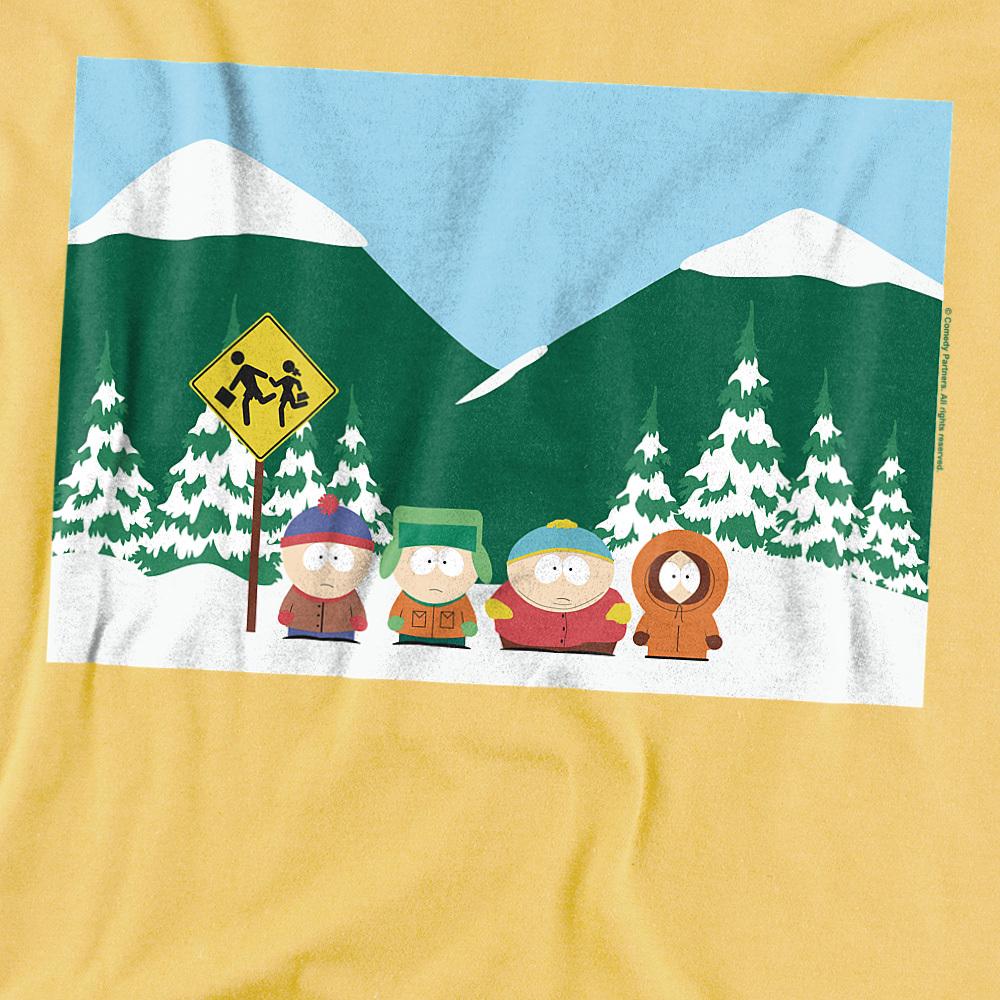Banana Yellow - Side - South Park Unisex Adult Bus Stop T-Shirt