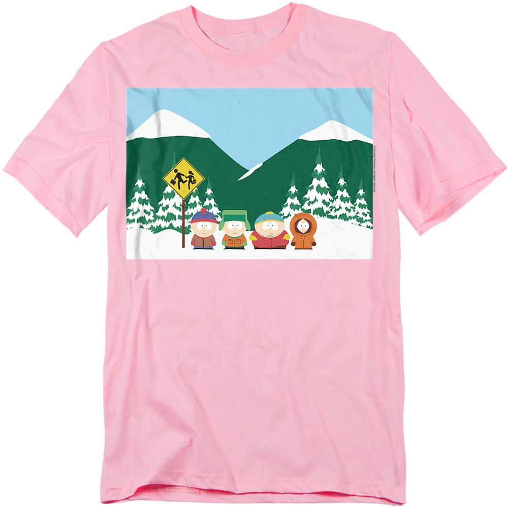 Pink - Front - South Park Unisex Adult Bus Stop T-Shirt